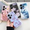 Мягкий силиконовый чехол-бабочка для Samsung A55 M35 S24 Redmi Note 13 Pro 13C 14 Xiaomi Poco C65 iPhone Huawei Honor 200 Realme Camera Противоударный чехол