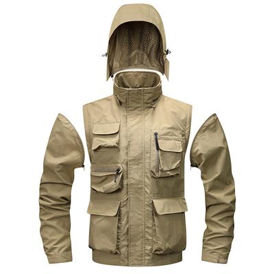 Куртка без рукавов мужская ветрозащитная куртка для активного отдыха на весну и осень, свободная повседневная куртка большого размера с несколькими карманами