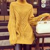 Chic Turtleneck Long Pullovers Twist Elegant Sweater Winter Tops for Women Multi Colors Korean Design Winter Pullover