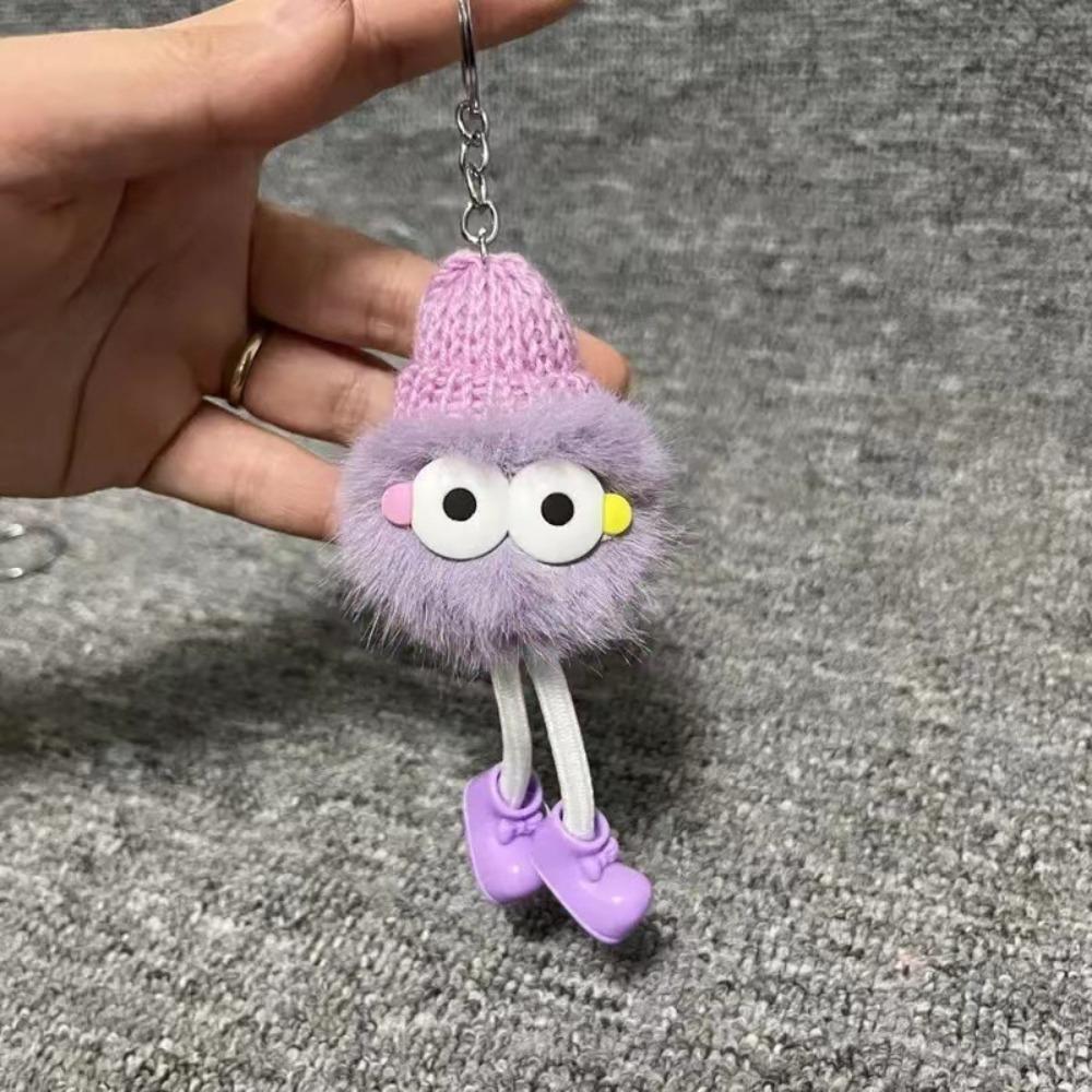 Hot Sale Creative Plush Keychain Cute Long Legs Couples Keyring Coal Ball Plush Backpack Accessory Gift