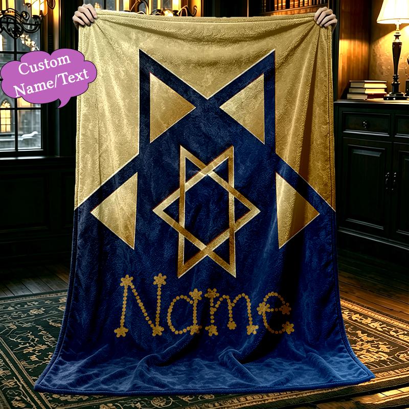 Jewish Star of David (5) Pattern Blanket, Cozy Blanket for All-Season Comfort on Sofas, Beds, Office, Car, Camping and Travel