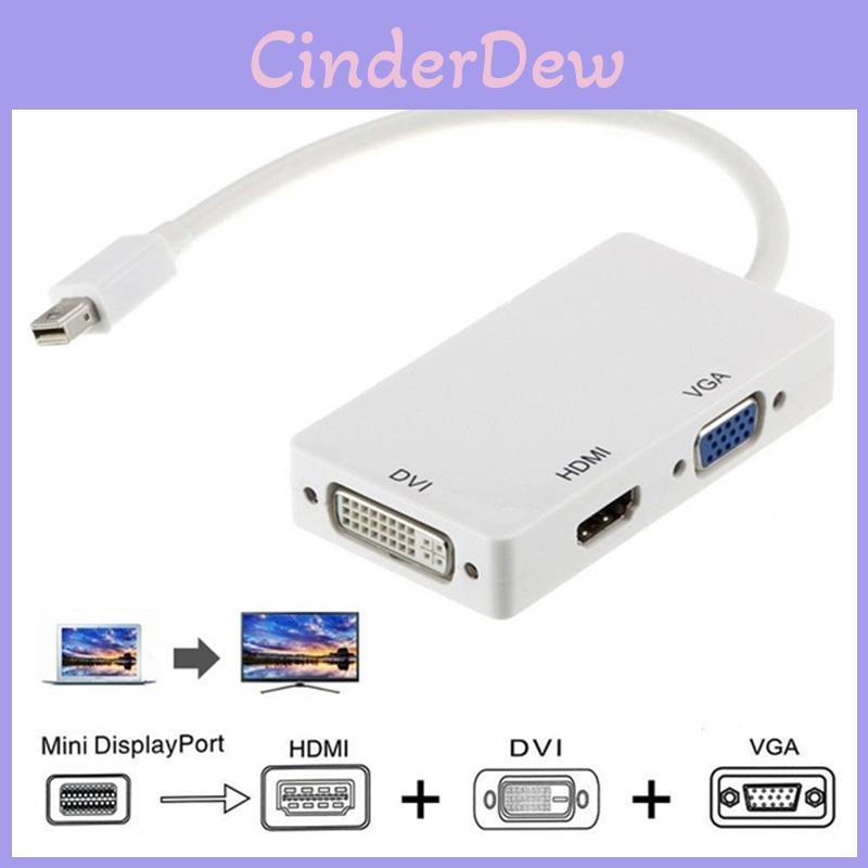 Мини DisplayPort к HDMI DVI VGA 3-в-1 адаптер с чипсетом для Macbook Pro Air для настройки нескольких мониторов