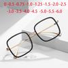 -1.0 -1.5 -2.0 -2.5 -3.0 To -6.0 Women Men Fashion Square Myopia Glasses Oversized Eyeglasses Students Metal Clear Glasses