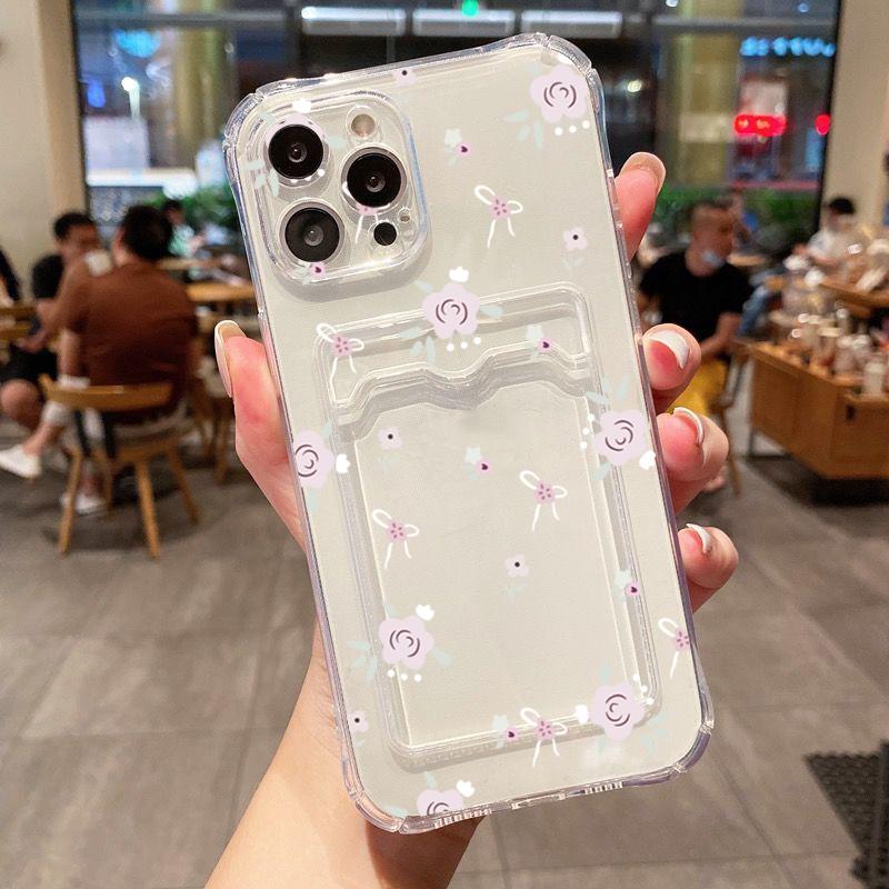 Чехол для iPhone 14 Pro Max Цветок Ромашки Прозрачный Чехол для Телефона для iPhone 11 12 13 15 16 XS XR X 7 8 Plus Кошелек Держатель для Карт Чехол