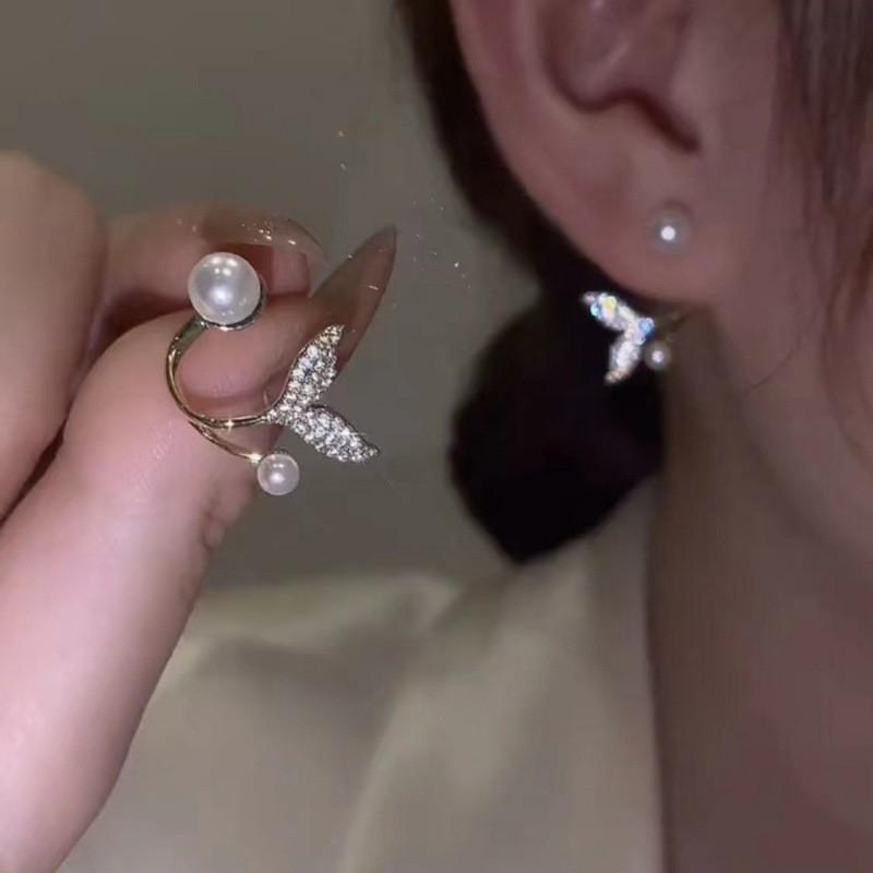 WUKALO New Elegant Gold Color Heart Pearl Stud Earrings Korean Fashion Jewelry For Woman Girls Accessories