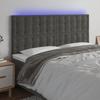 VidaXL LED Headboard Bedroom Furniture Double Bed Accessory Head of Bed Frame Interior Dark Grey 3122913
