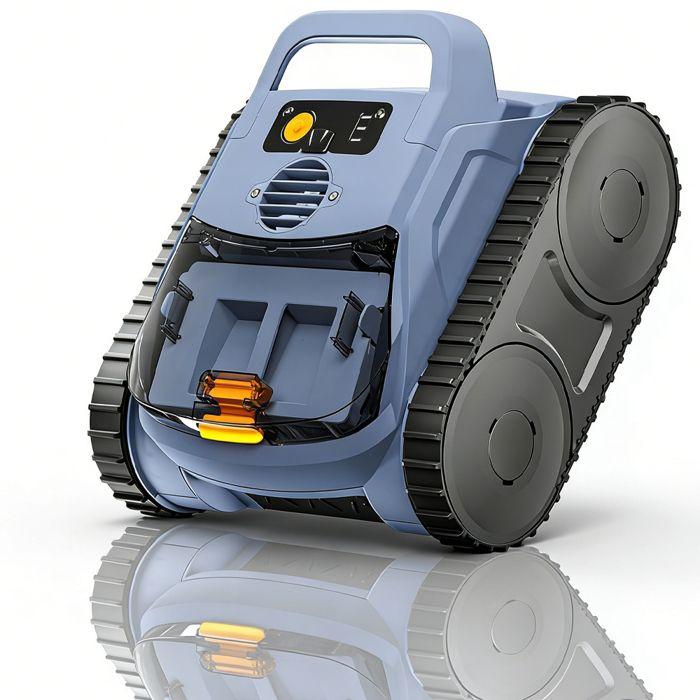 Robot Piscine sans Fil, Nettoyage du Fond, Parois et Ligne d'Eau, Forte Puissance d'Aspiration, Autonomie 180Min&200m²