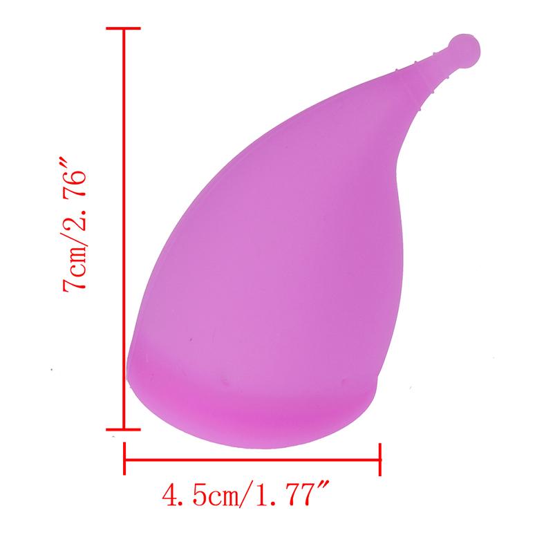 Reusable Medical Silicone Soft Menstrual Women Period Cup Size Small Large Pads