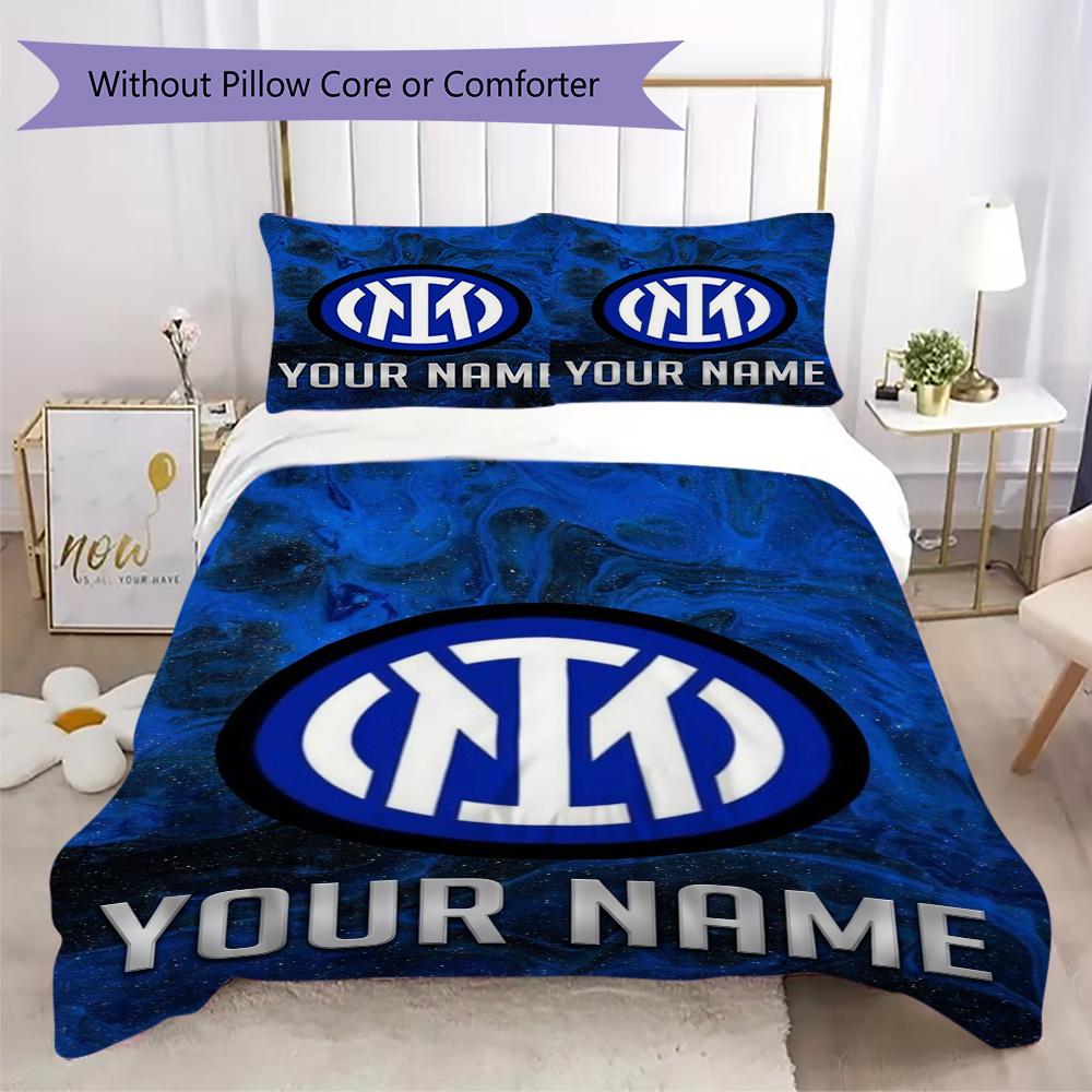Custom Name Inter Milan Bedding,Quilt Set Quilt Cover Pillowcase Home Birthday Gift(1 * duvet cover + 2 * pillowcase, without core)_xia