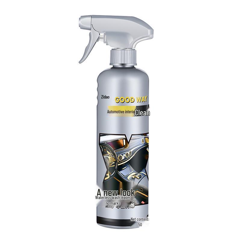 Wash-Free Car Interior Foam Cleaner Spray - Strong Stain Remover for Headliners & Leather.