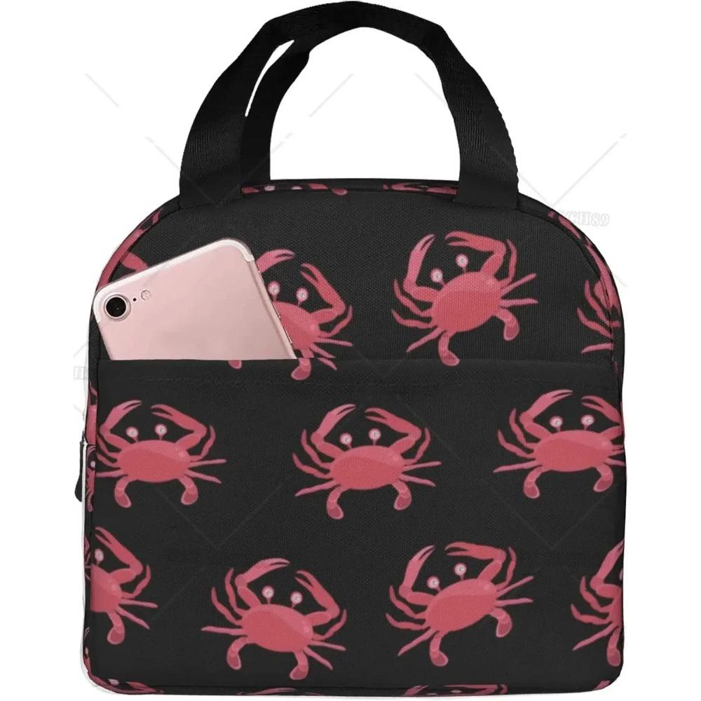 Сумка для обеда из морских животных, крабов, раков, креветок, для женщин и мужчин, изолированный контейнер для обеда с карманами, сумки-тоуты для работы и путешествий