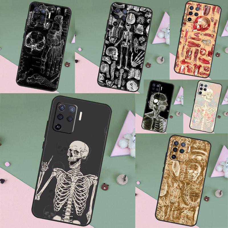 Медицинский скелет Анатомия Для OPPO A6 A5 Pro A15 A17 A77 A16 A76 A96 A18 A38 A58 A78 A98 A54 A74 A94 A40 A60 A80 Чехол