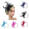 Retro Ladies Headwear Hat Decor Fascinator Headband Hair Clip Women Feather Large Floral