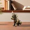 Brass Dog Figurine Vintage Puppy Model Mini Animal Metal Statue Sculpture Tea Pet Desktop Feng Shui Desktop Decoration Ornament
