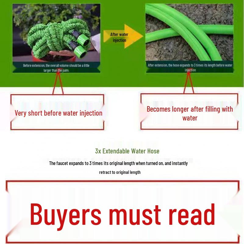 Магический садовый шланг с защитой от разрыва, выдвижной, с пистолетом высокого давления для мойки автомобилей и полива