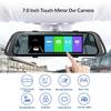 Автомобильный видеорегистратор 4,3 / 7,0 дюймов, сенсорный видеорегистратор, зеркальная камера, FHD 1080P, двойной объектив с камерой заднего вида, авторегистратор, видеорегистратор