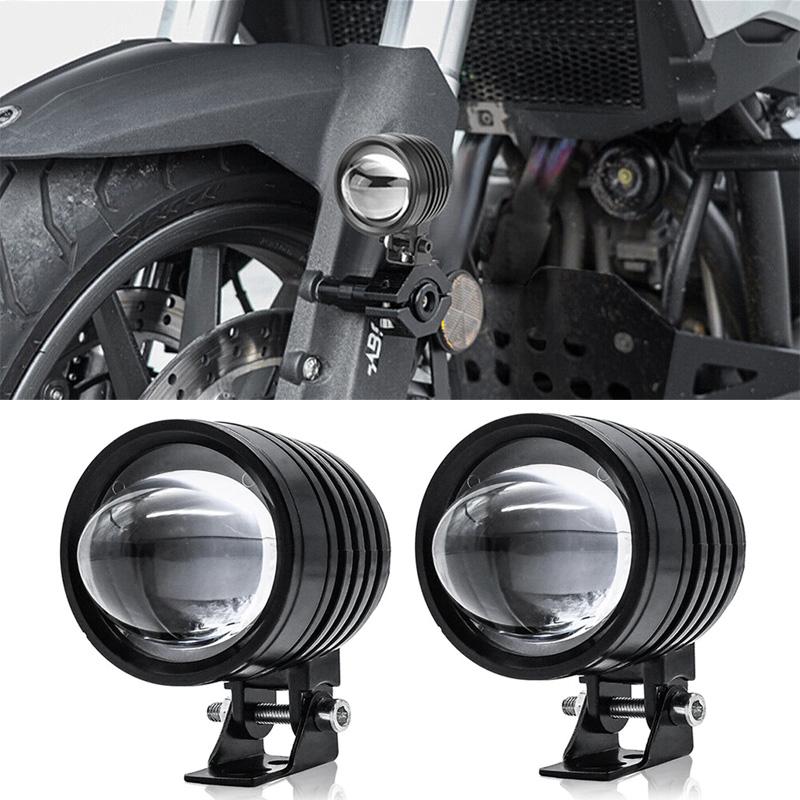 1/2 шт. светодиодный прожектор для мотоцикла, дальний свет, белый, желтый, вспомогательный противотуманный фонарь, 12 Вт, универсальная фара, подходит для мотоцикла, велосипеда, квадроцикла, внедорожника, UTV, UTE