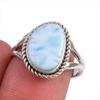 Natural Republic Ларимар Драгоценный камень 925 Стерлинговое серебро Ювелирное кольцо Размер 7.5 M4H01