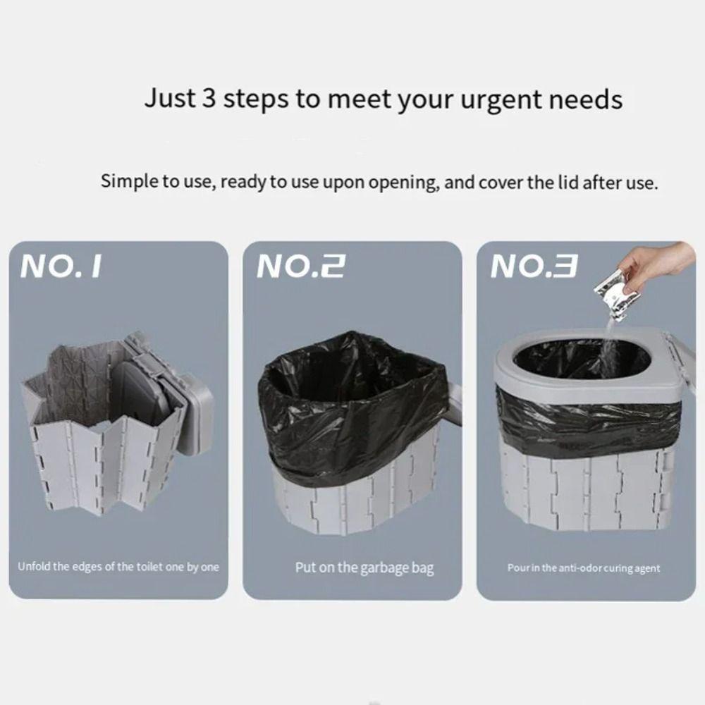 One-piece Design Folding Toilet Use Garbage Bags Camping Toilet Portable Toilet Car Trip