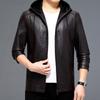 Кожаная куртка мужская осенне-зимняя новая кожаная куртка мужская одинарная кожа плюс бархат повседневная куртка из овчины с капюшоном