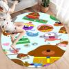 Hey Duggee Round Area Rug,Carpet Rug for Living Room Bedroom Sofa Playroom Decor,Non-slip Floor Mat