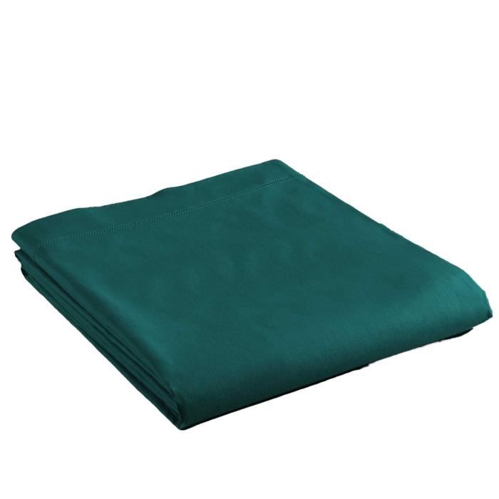 Drap plat - Emotion - 180 x 290 cm - 100% coton - OEKO-TEX® - Vert émeraude