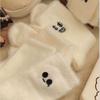 Women Funny Socks White Winter Warm Socks Smile Cute Kawaii Anime Floor Socks Lolita Y2k Thicken Fuzzy Socks