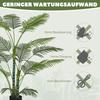 Artificial Palm Tree with 16 Plastic Leaves, UV-Resistant Artificial Plant with Plastic Pot, for Indoor and Outdoor, Green