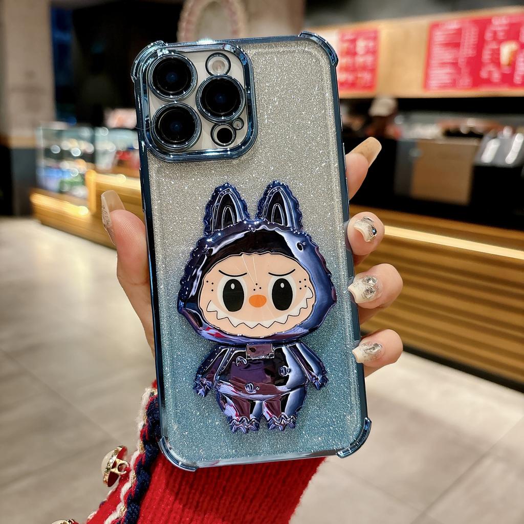 Для чехла для телефона IPhone 17 PROMAX 16 Четыре угла Гальванизированная подушка безопасности Противоударный Мультяшная подставка для Apple 15 Градиент