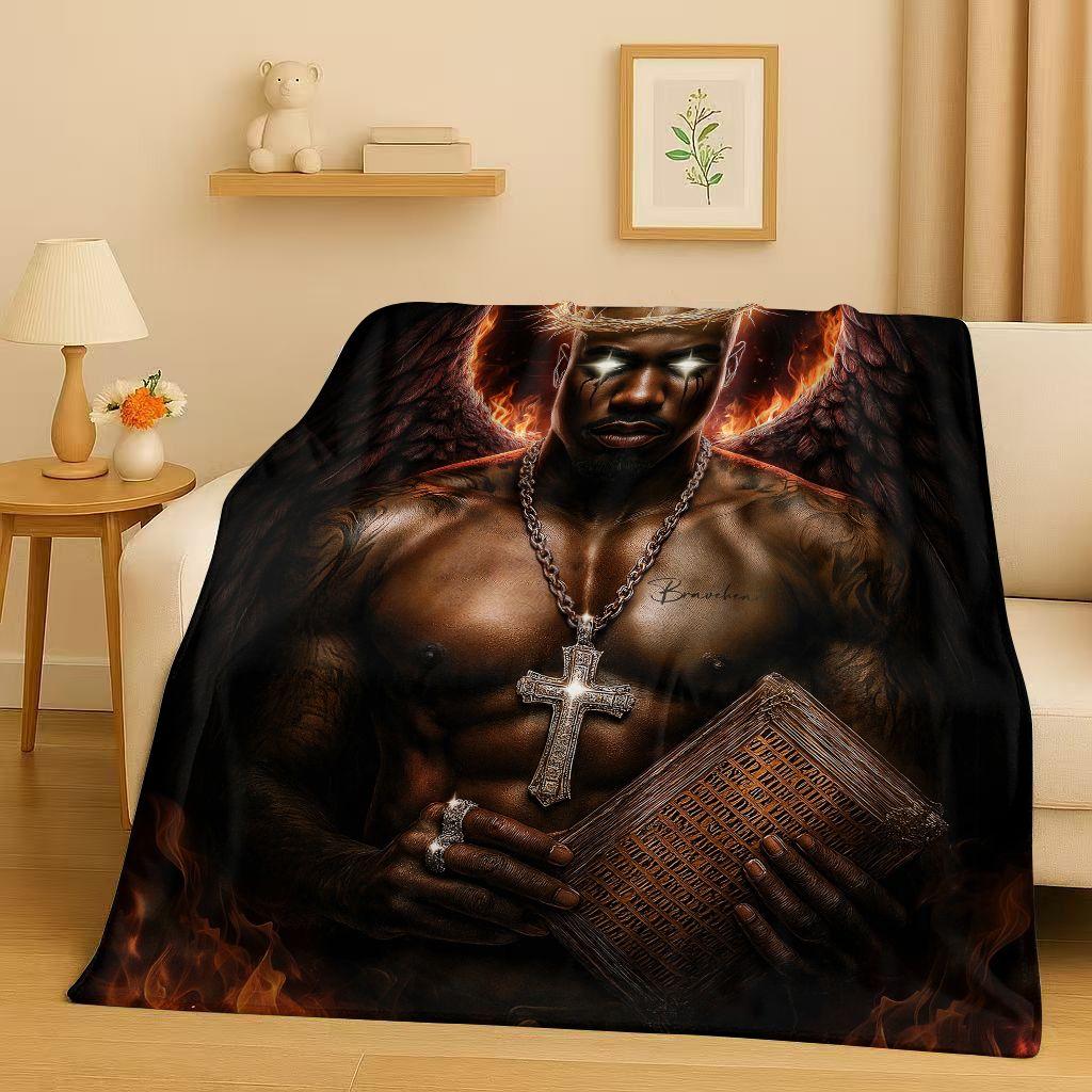 2026 New Top Hip Hop Rapper Star Cartoon Art Flannel Blanket,Ultra Soft Warm Plush Throw for Home Bedroom Bed Sofa Cover Office