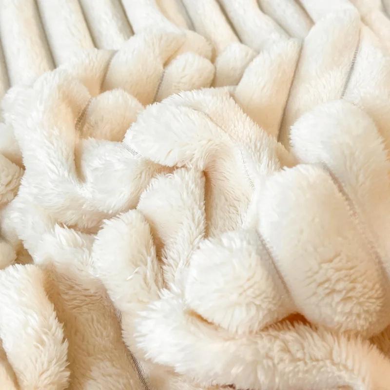 Мягкий теплый плюшевый кролик простыня на резинке эластичный чехол для матраса пушистый коралловый флис постельное белье зимнее двуспальное покрывало чехол для матраса