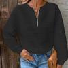 Осенне-зимняя мода женские повседневные однотонные толстовки с полумолнией и длинными рукавами с текстурированными топами