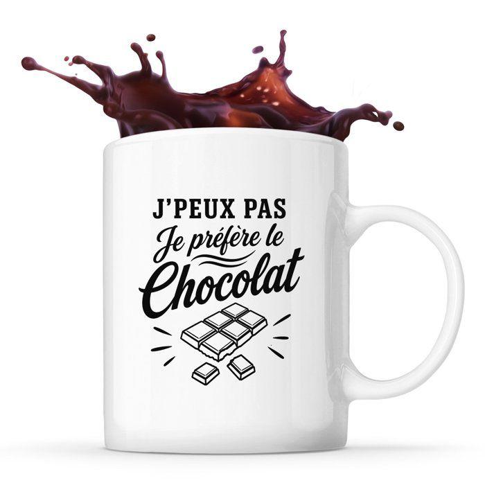 Mug - PLANETEE - J’peux pas je préfère le Chocolat - Céramique 330 ml - Lave‑vaisselle - Imprimé en Bretagne