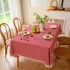 Japanese Style Grid Cotton Tablecloth Washable Rectangle Dining Coffee Table