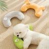 U-Shaped Breathable Dog Neck Pillow for Small Breeds - Soft Plush Anxiety Relief & Sleep Aid with Cute Cartoon Design, Durable Polyester, 3 Colors