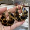 Позолоченные серьги-кольца с леопардовым принтом, модные, легкая роскошь, премиум-класса
