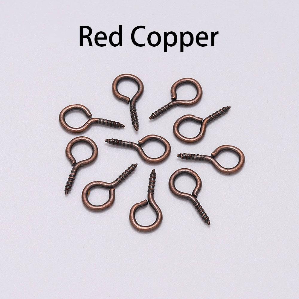 200Pcs Small Tiny Mini Eye Pins Eyepins Hooks Eyelets Screw Threaded Gold Color Clasps Hooks Findings for DIY Jewelry Making
