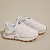 Весна 2025 Женские дышащие белые кроссовки в корейском стиле - Универсальная спортивная повседневная обувь для бега на толстой подошве