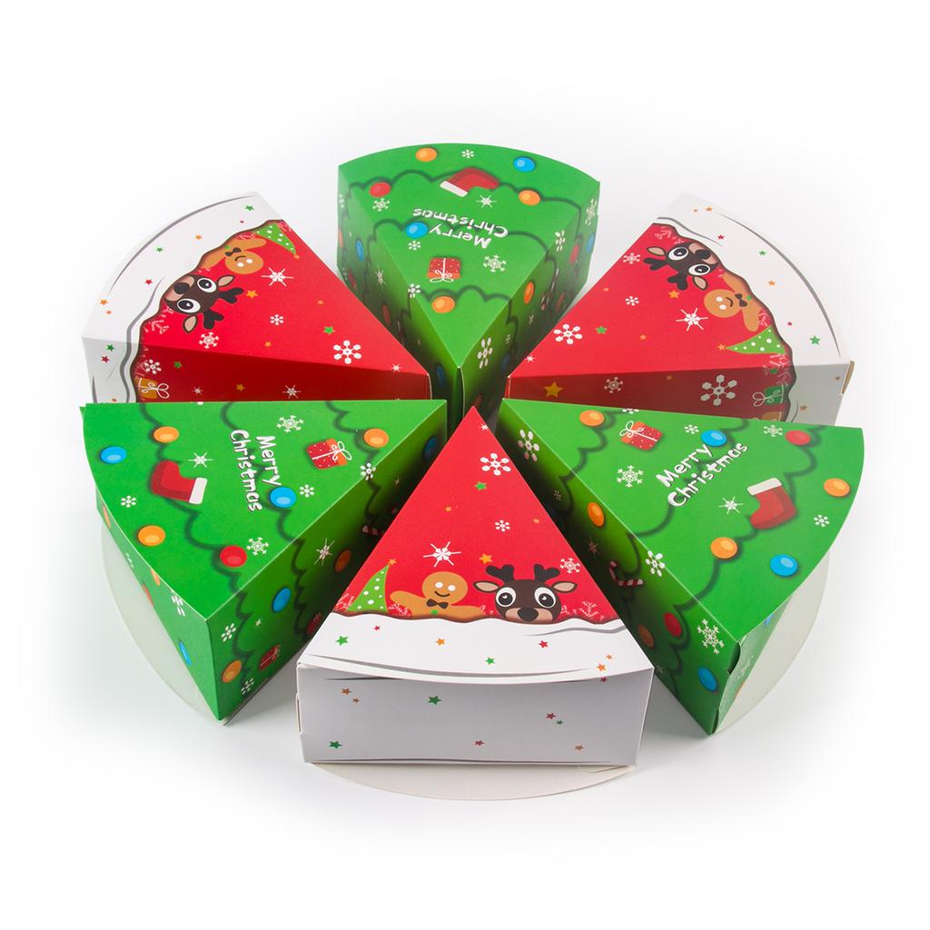 6pcs Christmas Cookie Candy Box Xmas Tree Paper Gift Boxes Navidad New Year Cake Shape Snack Baking Packaging Box Kids Gifts