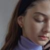 Мини серьги-кольца три линии золото