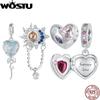 925 Sterling Silver Openable Heart-shaped Balloon Charms Forever Love Pendant Fit Original Bracelet for Valentine's Gift