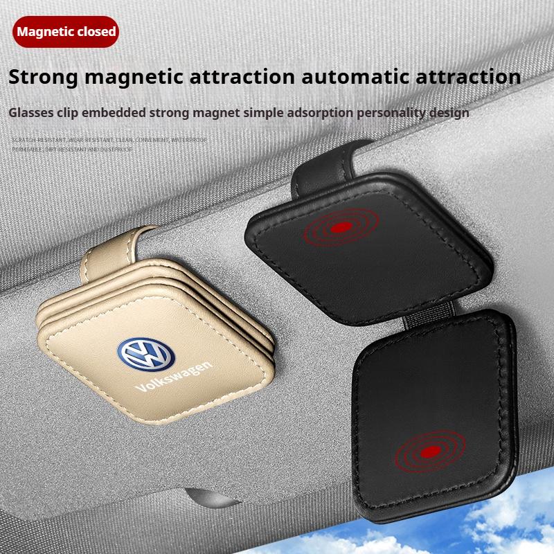 Hub Caps Car Visor Glasses Storage Box Sunglasses Clip Card Holder For VW Volkswagen Polo Golf Jetta Lavida Octavia Tiguan Passa