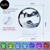 Светодиодная лампа для песка, художественная рамка с движущимся песком, RGB USB, песочные часы, 3D, глубокий морской пейзаж, дисплей в движении, украшение, ночник