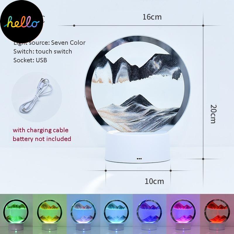 Светодиодная лампа для песка, художественная рамка с движущимся песком, RGB USB, песочные часы, 3D, глубокий морской пейзаж, дисплей в движении, украшение, ночник