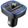 Bluetooth Fm Transmitter For Car, Blue Ambient Light Wireless Radio Car Receiver Adapter Dual Usb Charger 5v/2.4a