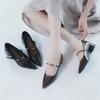Pointed Single Shoes Women's 2025 Autumn New Mid-heel Thick Heel Shoes French Retro Fashion Versatile Mary Jane Small Leather Shoes