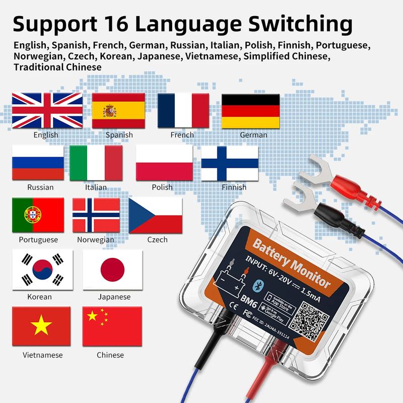 QUICKLYNKS Беспроводной Bluetooth Монитор Аккумулятора BM6 12В Мониторинг Состояния Автомобильного Аккумулятора Тестер Аккумулятора для Мотоцикла Грузовика Автомобиля