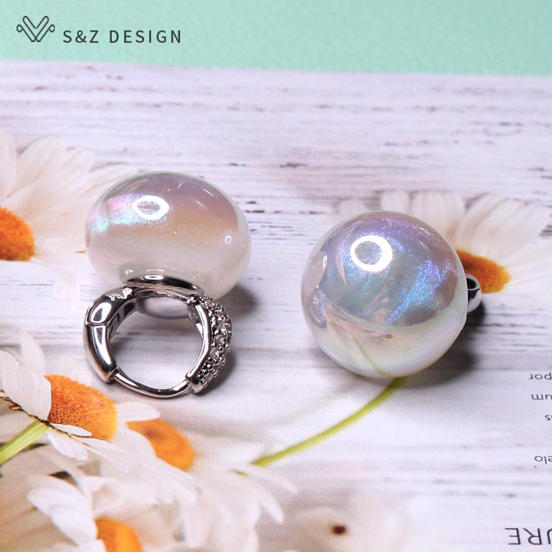 Модные разноцветные серьги-капельки с хлебными бусинами для женщин, свадебные украшения, подарок, серьги из розового золота с кубическим цирконием