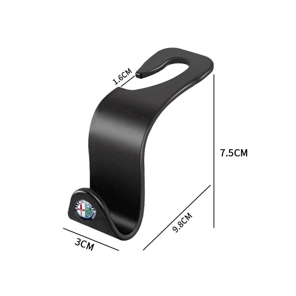 For Alfa Romeo 108 Car Sticker For Alfa Romeo 159 147 2Pcs For Alfa Romeo Giulia Stelvio MiTo Tonale 4C Car Seat Headrest Hooks Hidden Back Hanger