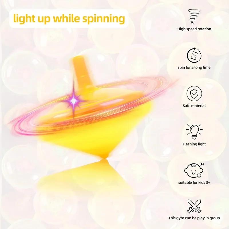 12/24 Pcs Fun Led Luminous Spinning Top For Kids Birthday Halloween Christmas Carnival Party Favors Pinata Fillers Kids Rewards